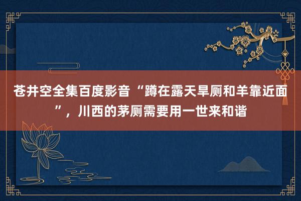 苍井空全集百度影音 “蹲在露天旱厕和羊靠近面”，川西的茅厕需要用一世来和谐